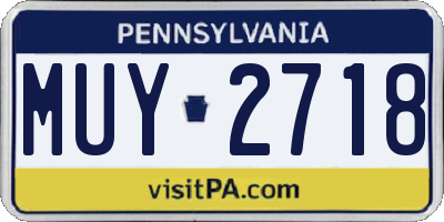 PA license plate MUY2718