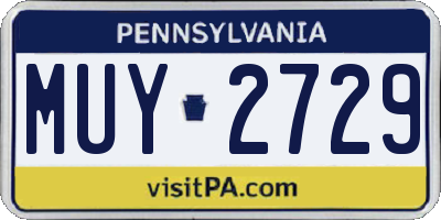 PA license plate MUY2729