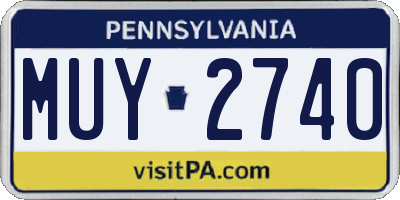 PA license plate MUY2740