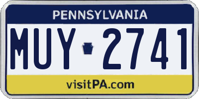 PA license plate MUY2741