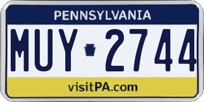 PA license plate MUY2744