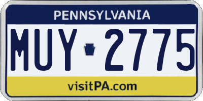 PA license plate MUY2775