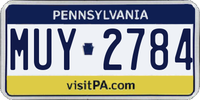 PA license plate MUY2784