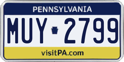 PA license plate MUY2799
