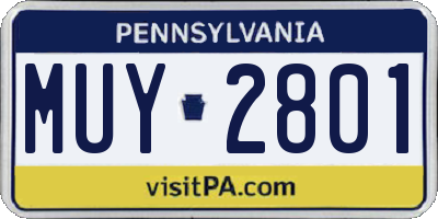 PA license plate MUY2801