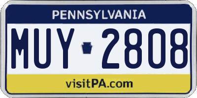 PA license plate MUY2808