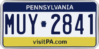 PA license plate MUY2841