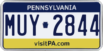 PA license plate MUY2844