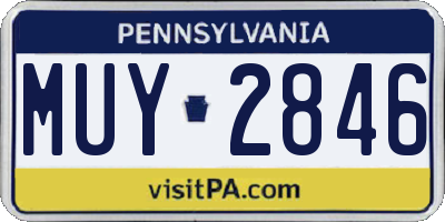 PA license plate MUY2846