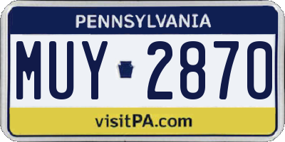 PA license plate MUY2870
