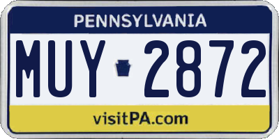 PA license plate MUY2872