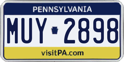 PA license plate MUY2898
