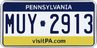 PA license plate MUY2913
