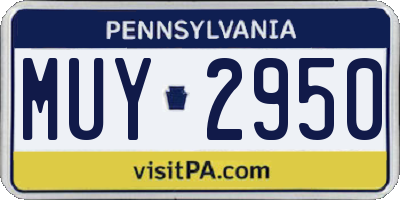 PA license plate MUY2950
