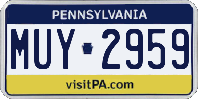 PA license plate MUY2959