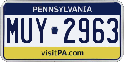 PA license plate MUY2963