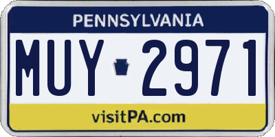 PA license plate MUY2971