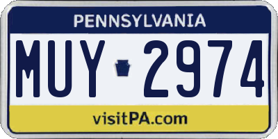 PA license plate MUY2974