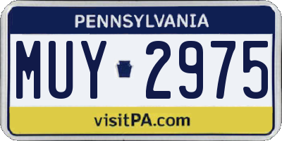 PA license plate MUY2975