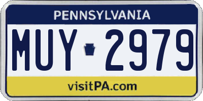 PA license plate MUY2979