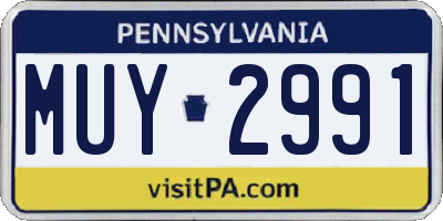 PA license plate MUY2991
