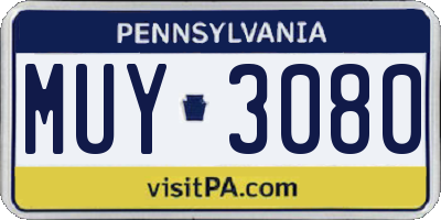 PA license plate MUY3080