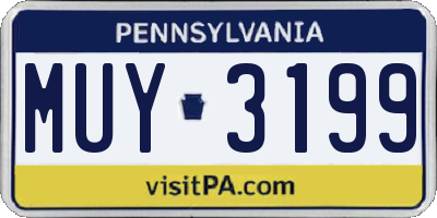 PA license plate MUY3199