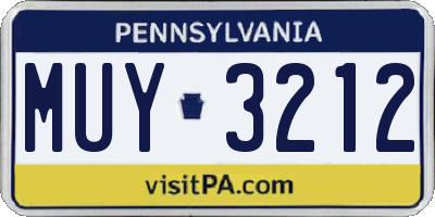 PA license plate MUY3212