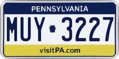 PA license plate MUY3227