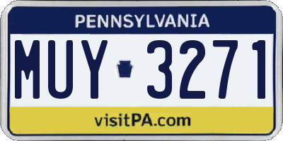 PA license plate MUY3271