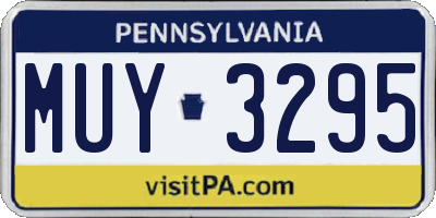 PA license plate MUY3295