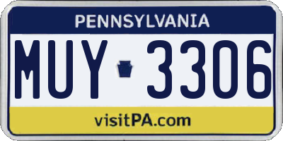PA license plate MUY3306