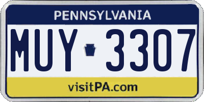 PA license plate MUY3307