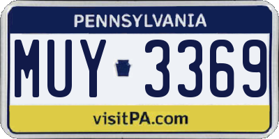PA license plate MUY3369