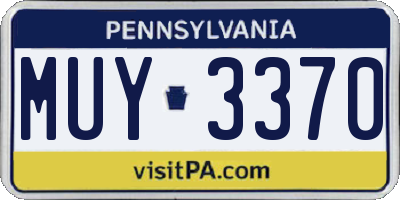PA license plate MUY3370