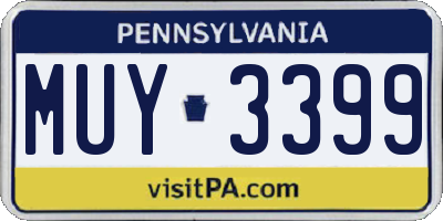 PA license plate MUY3399