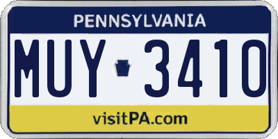 PA license plate MUY3410