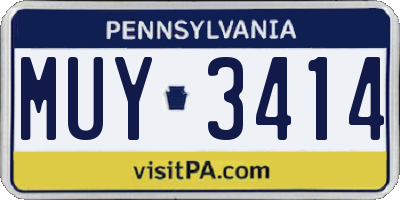 PA license plate MUY3414