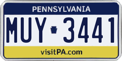 PA license plate MUY3441