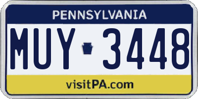 PA license plate MUY3448