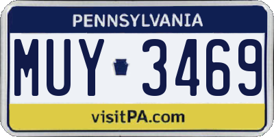 PA license plate MUY3469