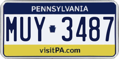 PA license plate MUY3487