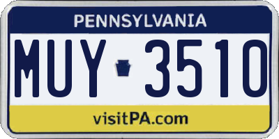 PA license plate MUY3510