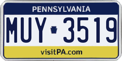 PA license plate MUY3519