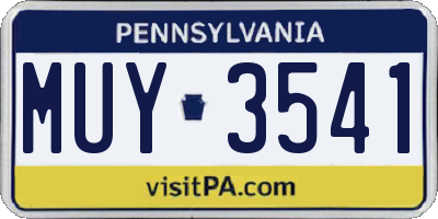 PA license plate MUY3541