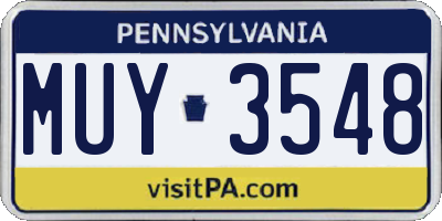 PA license plate MUY3548
