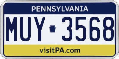 PA license plate MUY3568