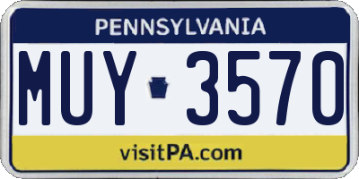 PA license plate MUY3570