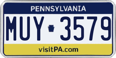 PA license plate MUY3579