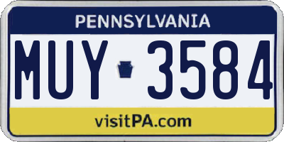 PA license plate MUY3584